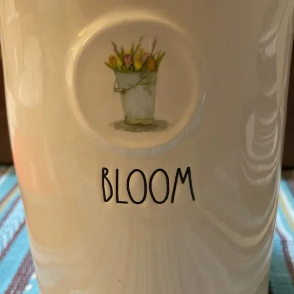 Rae Dunn Artisan Collection by Magenta BLOOM Floral Flowers Canister Jar 9.5” - Picture 2 of 6